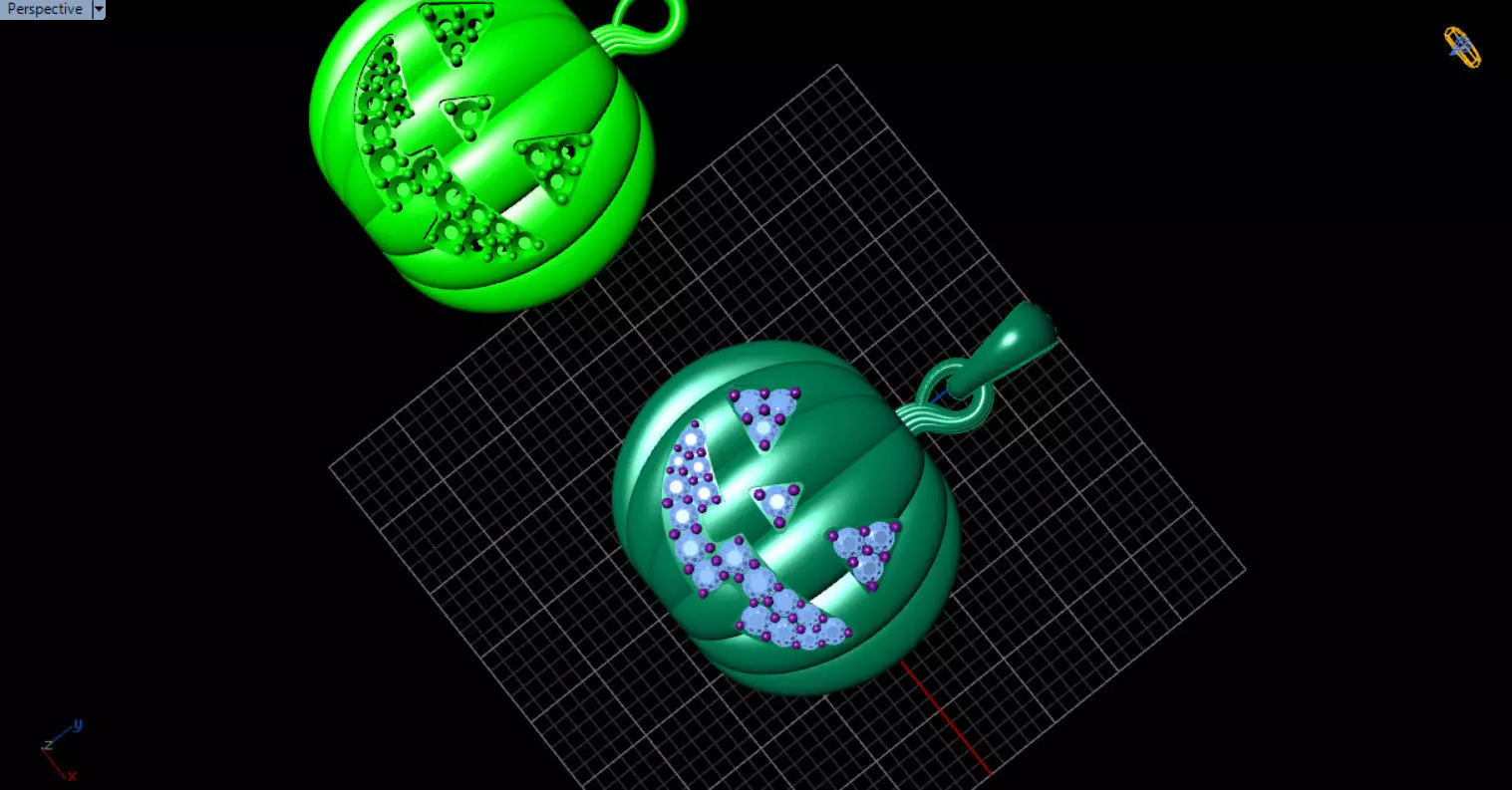 Paved Pumpkin Pendant for Halloween 3D print model_18