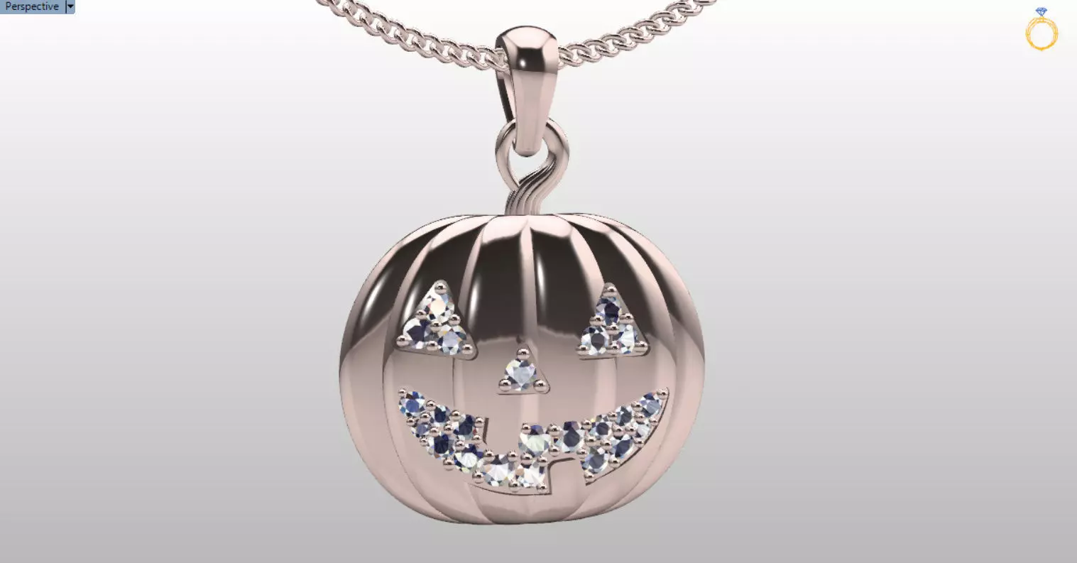 Paved Pumpkin Pendant for Halloween 3D print model_2