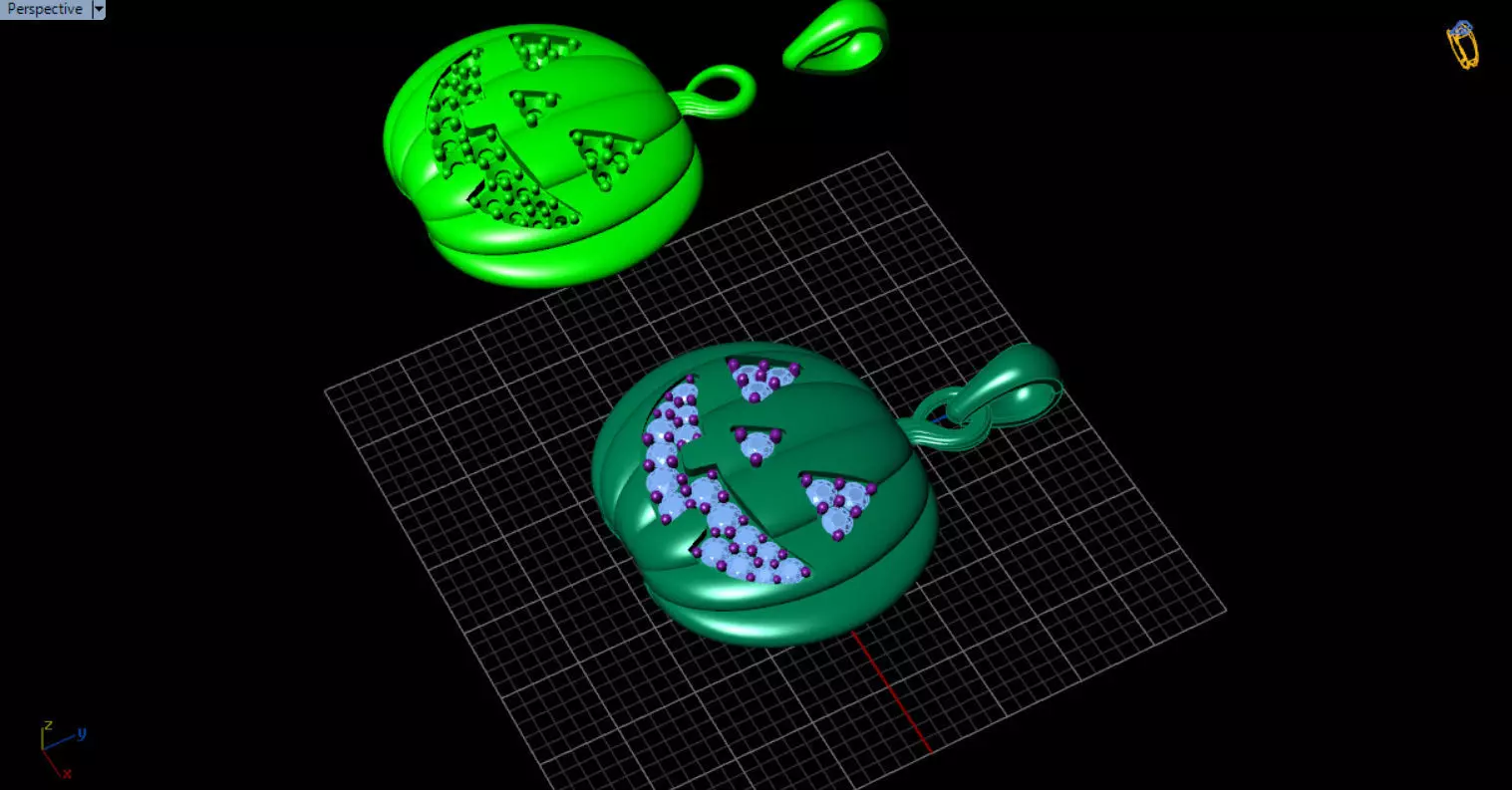 Paved Pumpkin Pendant for Halloween 3D print model_21