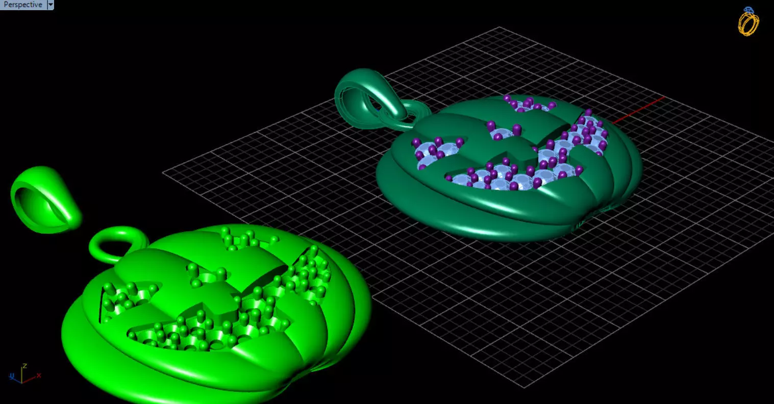 Paved Pumpkin Pendant for Halloween 3D print model_87