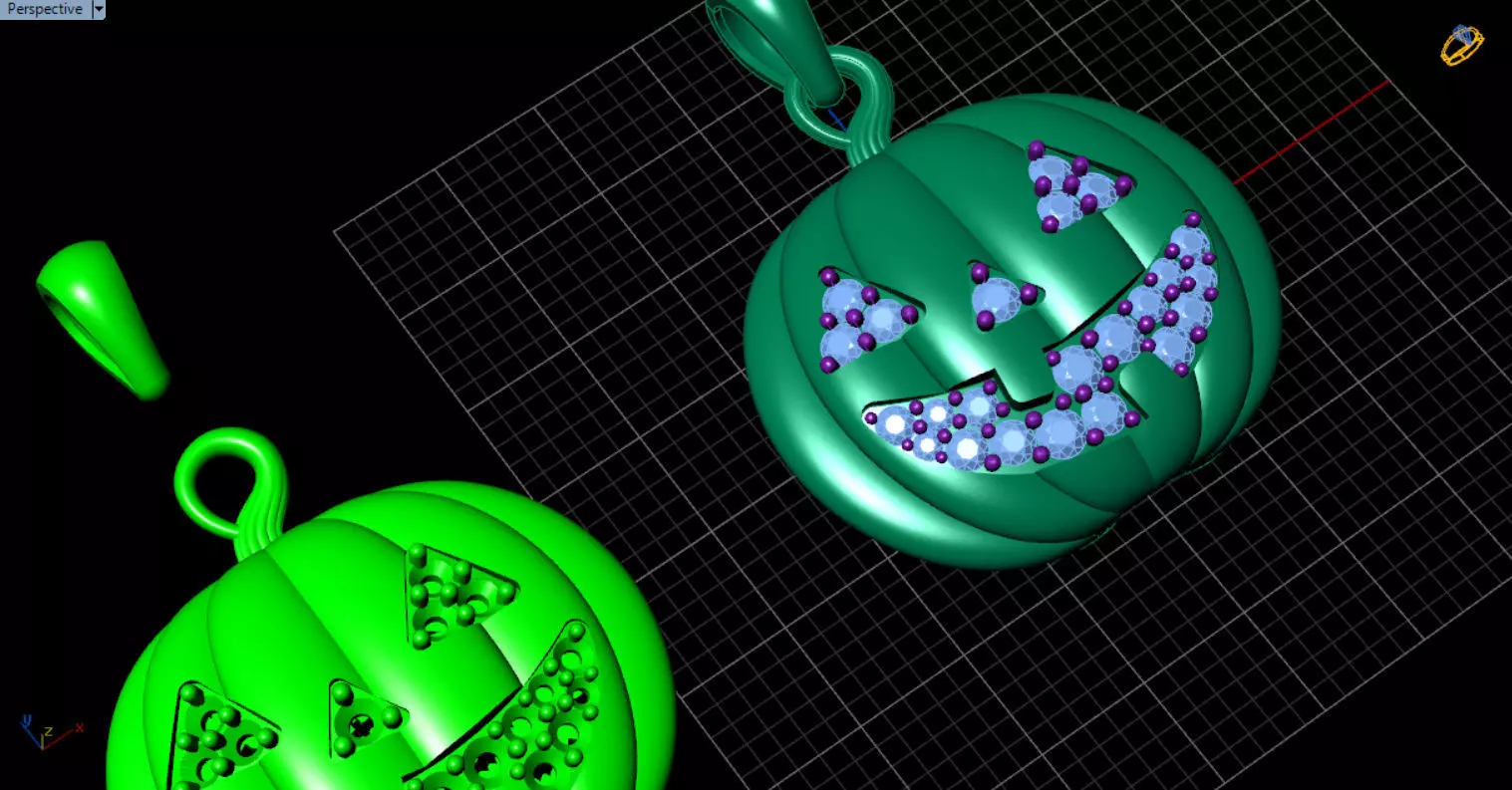 Paved Pumpkin Pendant for Halloween 3D print model_82