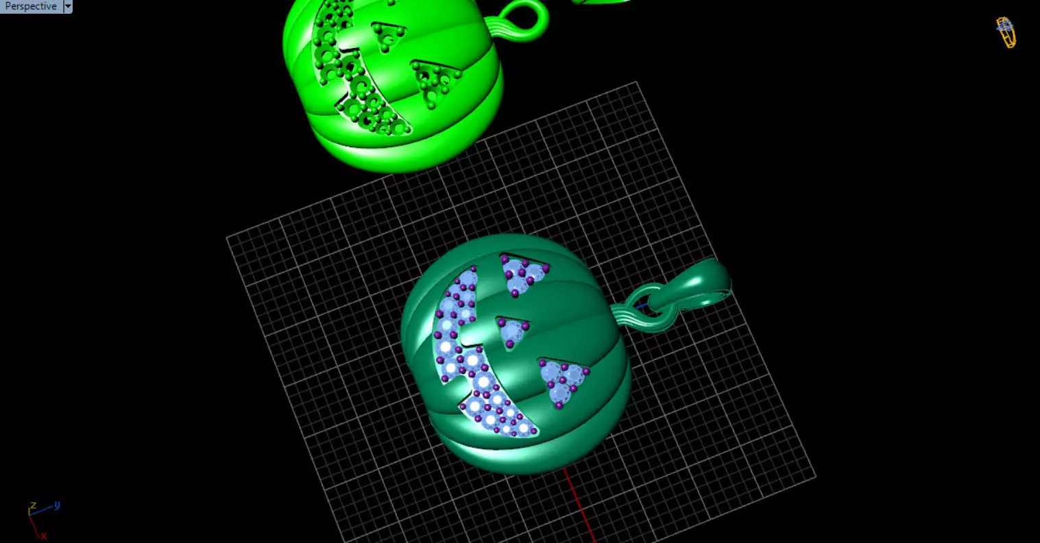 Paved Pumpkin Pendant for Halloween 3D print model_16