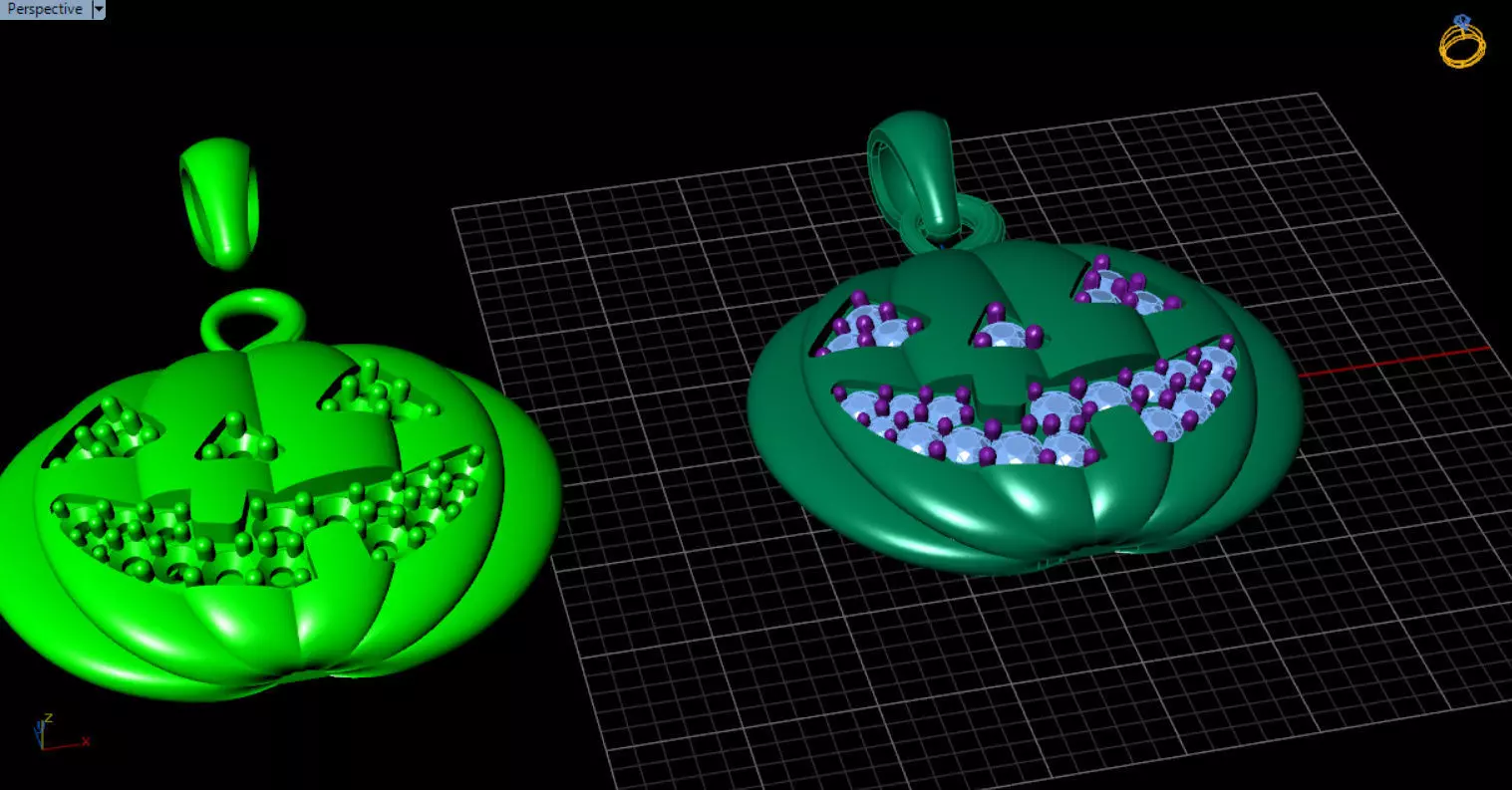 Paved Pumpkin Pendant for Halloween 3D print model_77