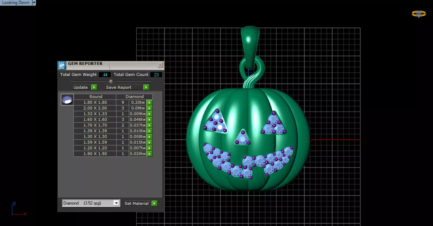 Paved Pumpkin Pendant for Halloween 3D print model_7