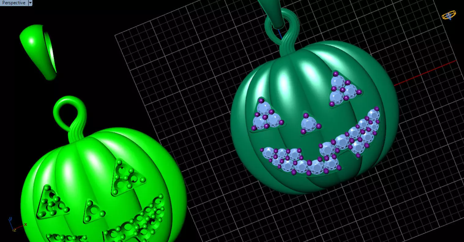 Paved Pumpkin Pendant for Halloween 3D print model_9