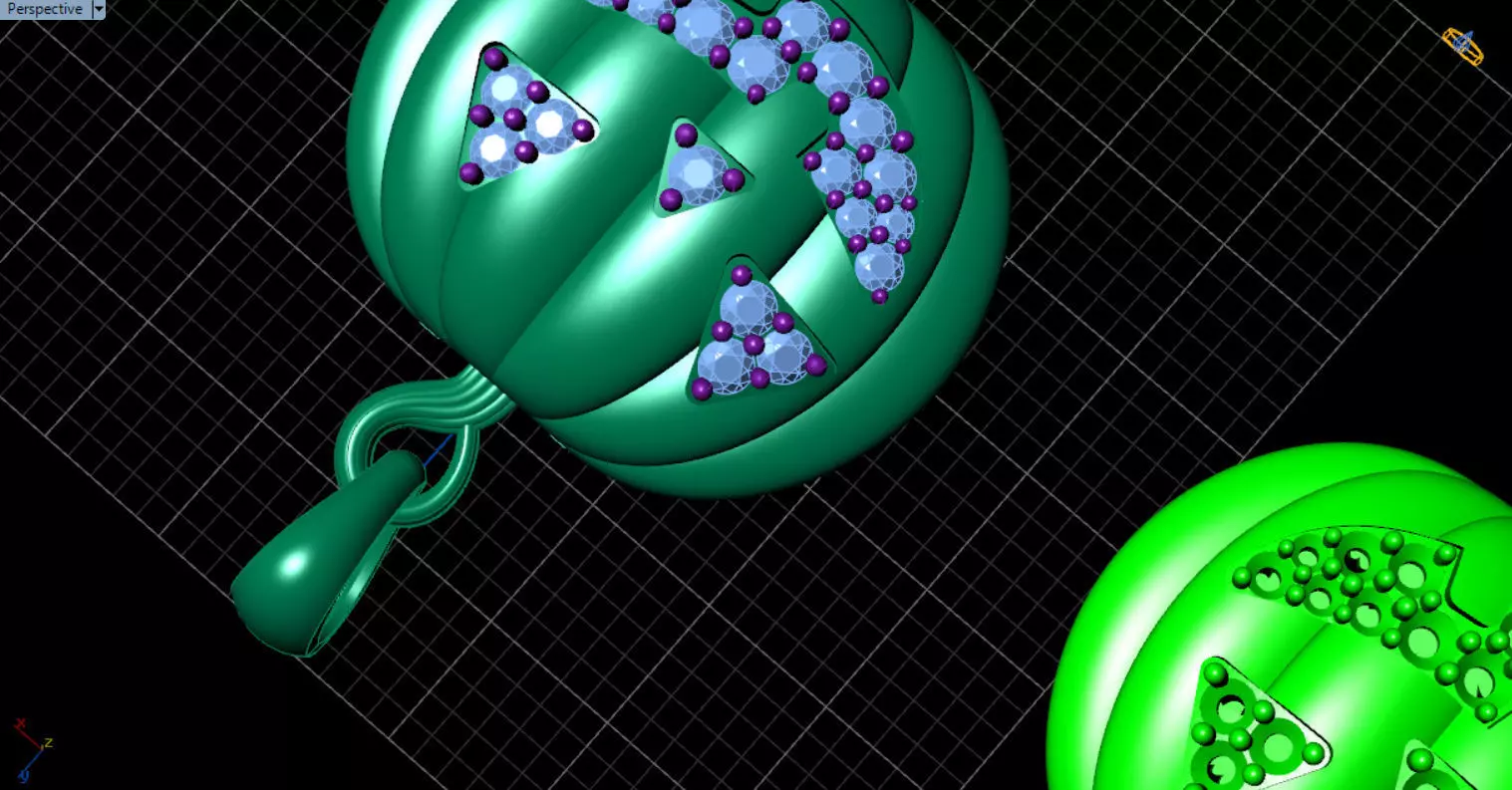 Paved Pumpkin Pendant for Halloween 3D print model_55