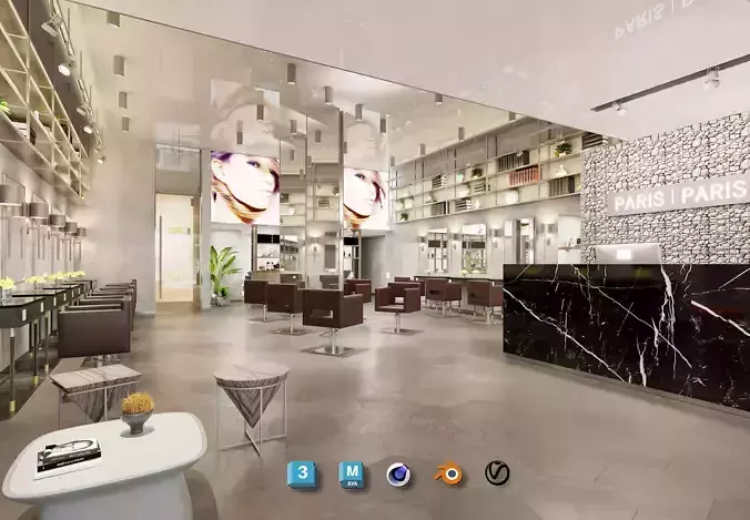 Barber Shop Display  Product Shelves - Kit Cosmetic Styling