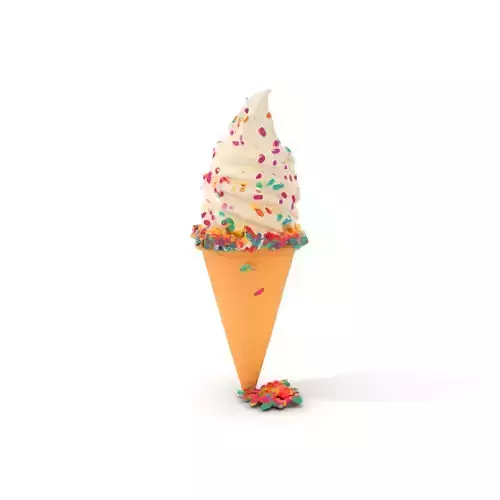 Vanilla Cone Sprinkles model pack Low-poly 3D model