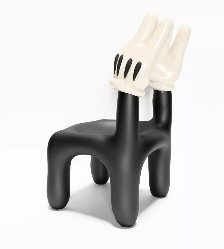 Cartoon Mickey Glove Chair Heart Hands Props Second Life toy 3D print model_8