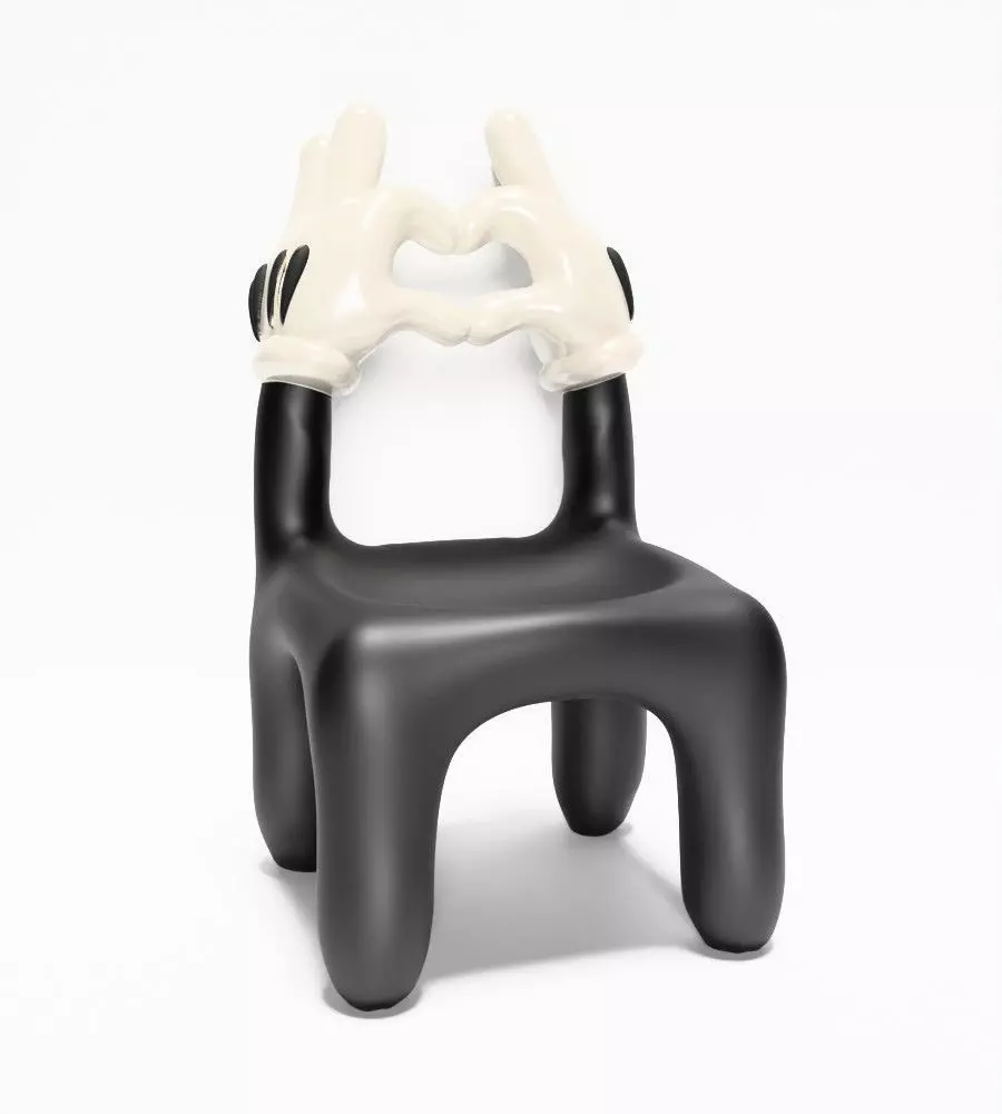 Cartoon Mickey Glove Chair Heart Hands Props Second Life toy 3D print model_21