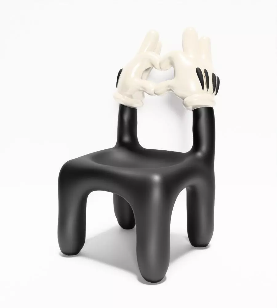 Cartoon Mickey Glove Chair Heart Hands Props Second Life toy 3D print model_3