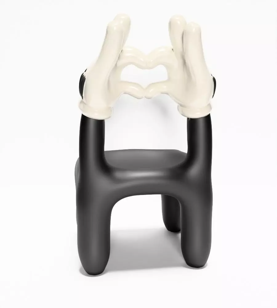 Cartoon Mickey Glove Chair Heart Hands Props Second Life toy 3D print model_11