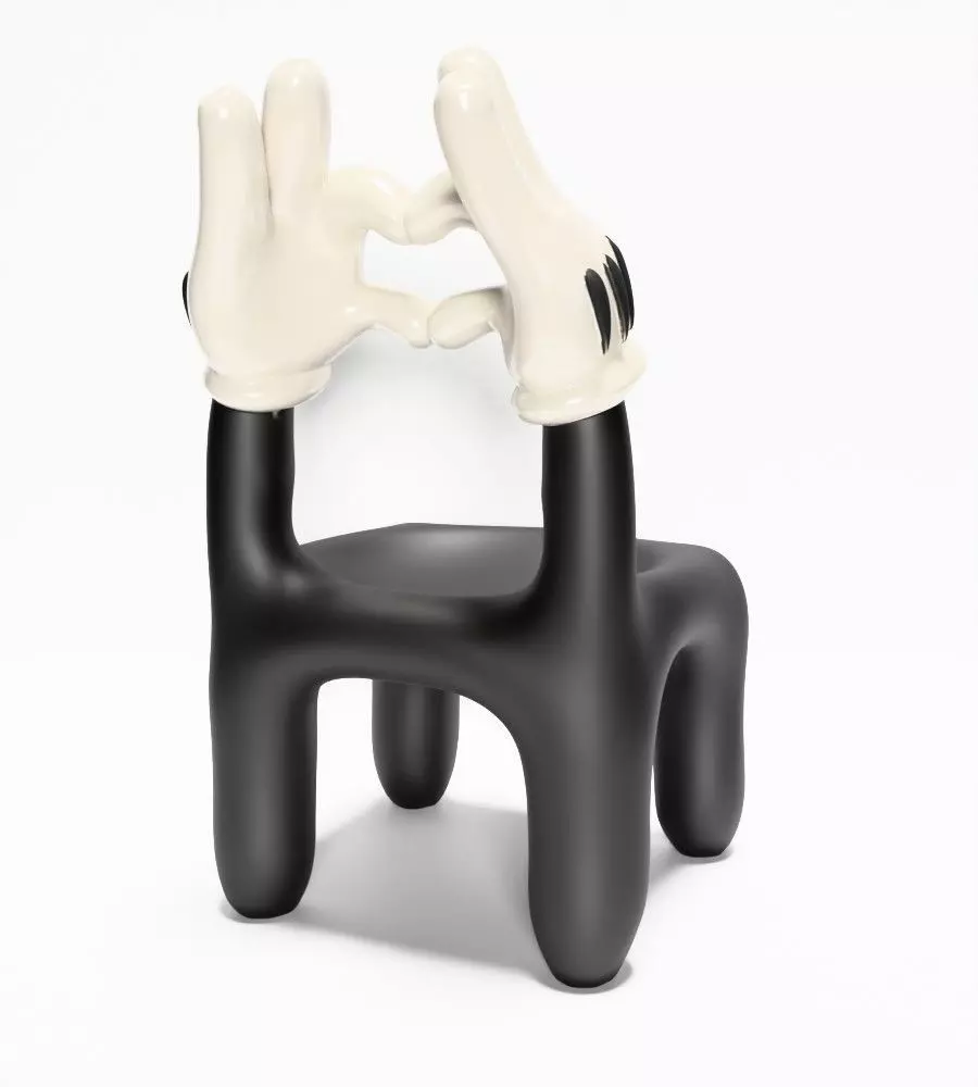 Cartoon Mickey Glove Chair Heart Hands Props Second Life toy 3D print model_13