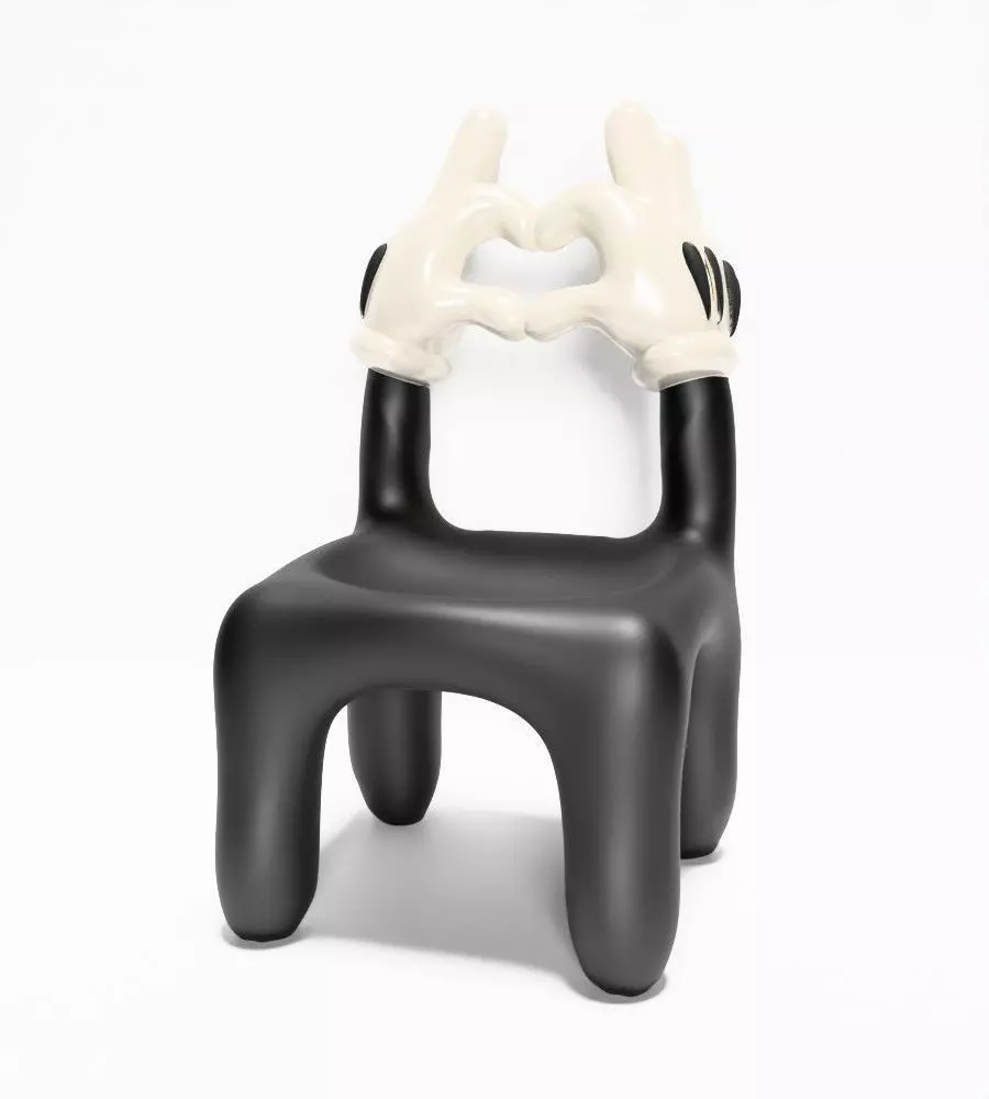 Cartoon Mickey Glove Chair Heart Hands Props Second Life toy 3D print model_2