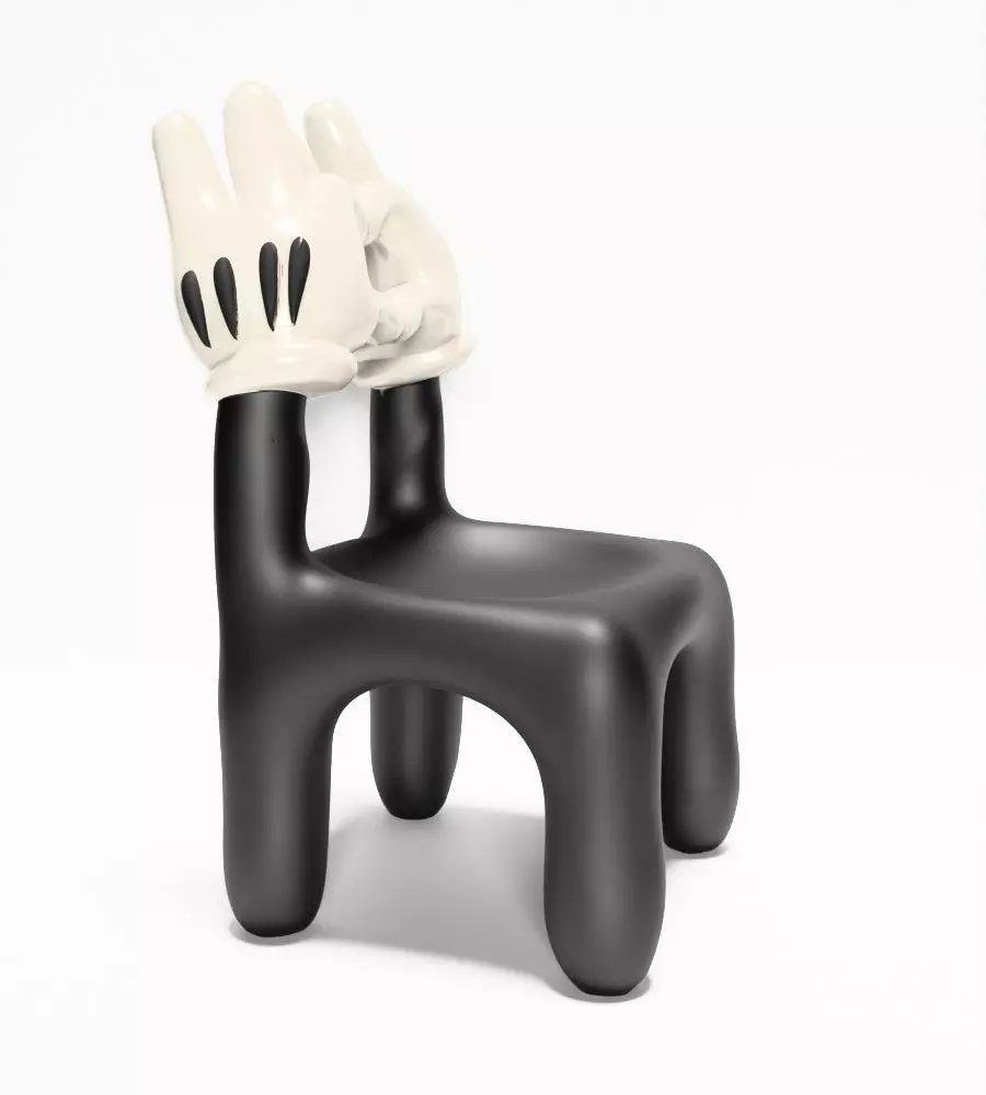 Cartoon Mickey Glove Chair Heart Hands Props Second Life toy 3D print model_18