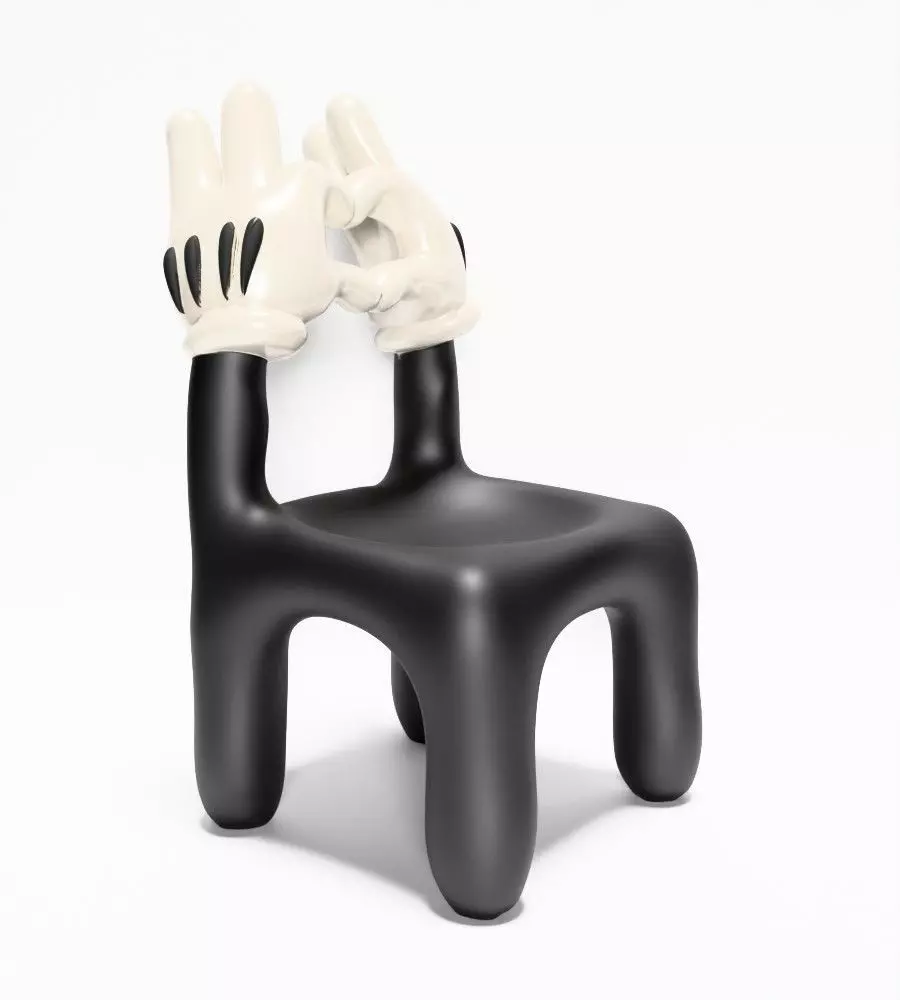 Cartoon Mickey Glove Chair Heart Hands Props Second Life toy 3D print model_19