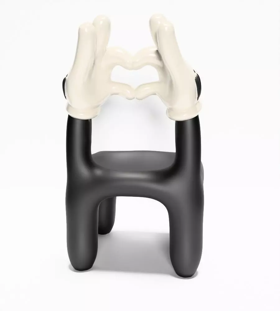 Cartoon Mickey Glove Chair Heart Hands Props Second Life toy 3D print model_12