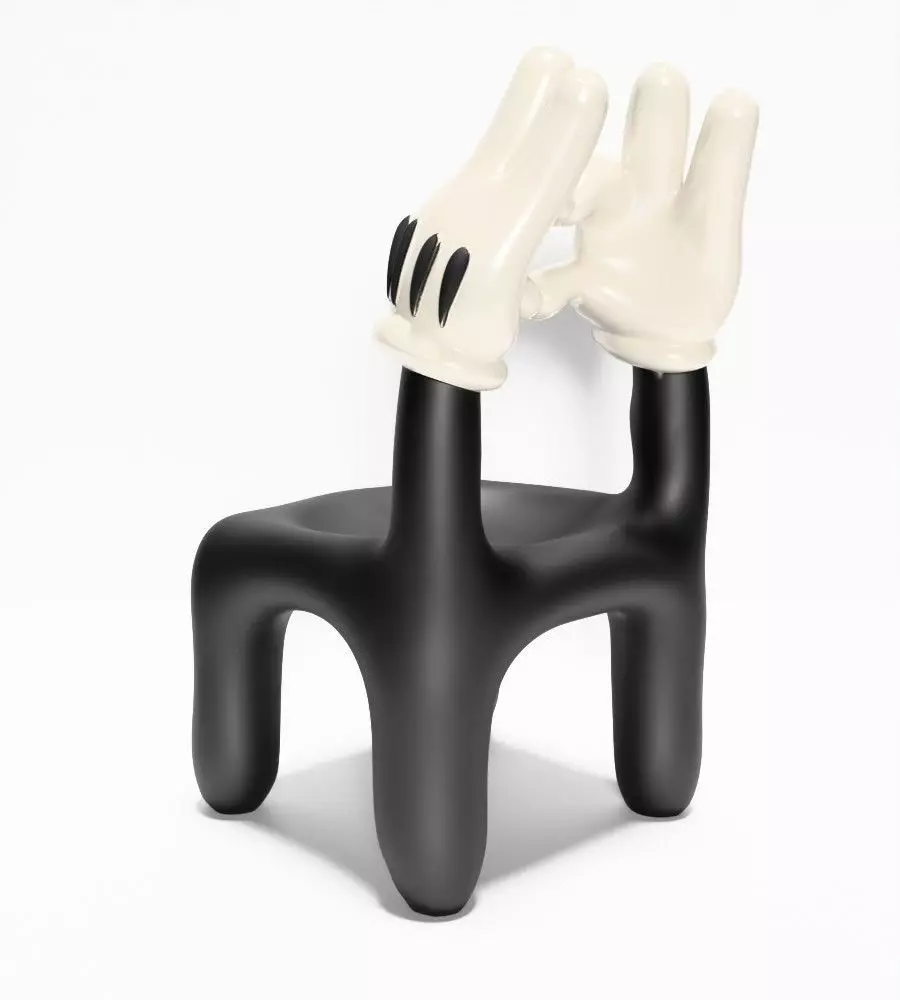 Cartoon Mickey Glove Chair Heart Hands Props Second Life toy 3D print model_9
