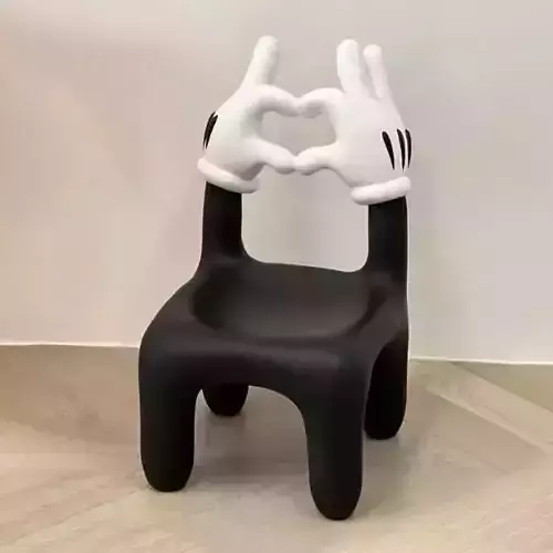 Cartoon Mickey Glove Chair Heart Hands Props Second Life toy 3D print model Cartoon Mickey Glove Chair Heart Hands Props Second Life toy 3D print model