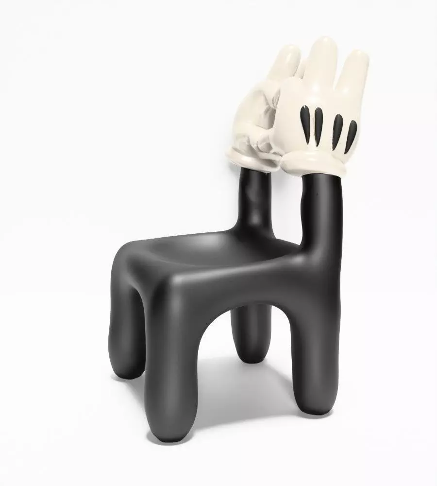 Cartoon Mickey Glove Chair Heart Hands Props Second Life toy 3D print model_5