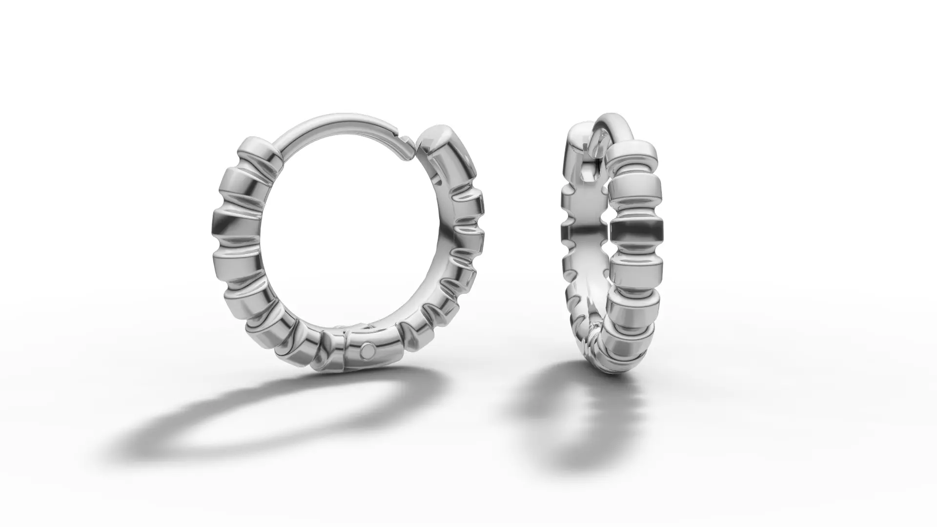 Hoop Earrings Ribbon Earrings 13mm size 3d model 3D print model_36