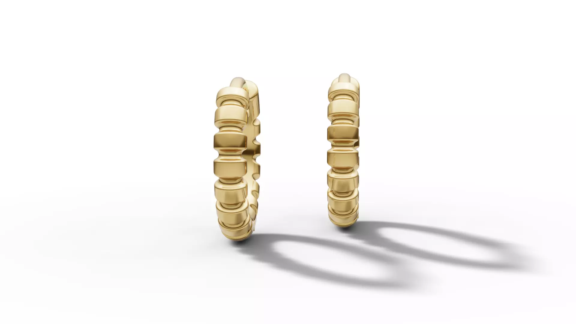 Hoop Earrings Ribbon Earrings 13mm size 3d model 3D print model_32