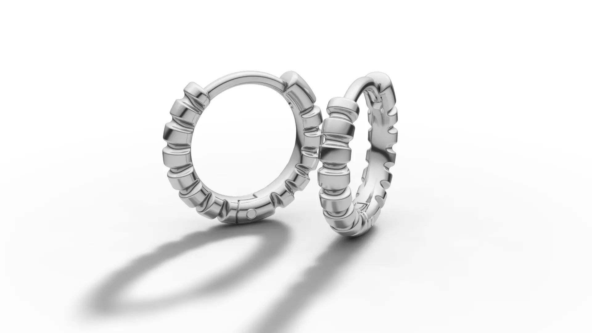 Hoop Earrings Ribbon Earrings 13mm size 3d model 3D print model_19
