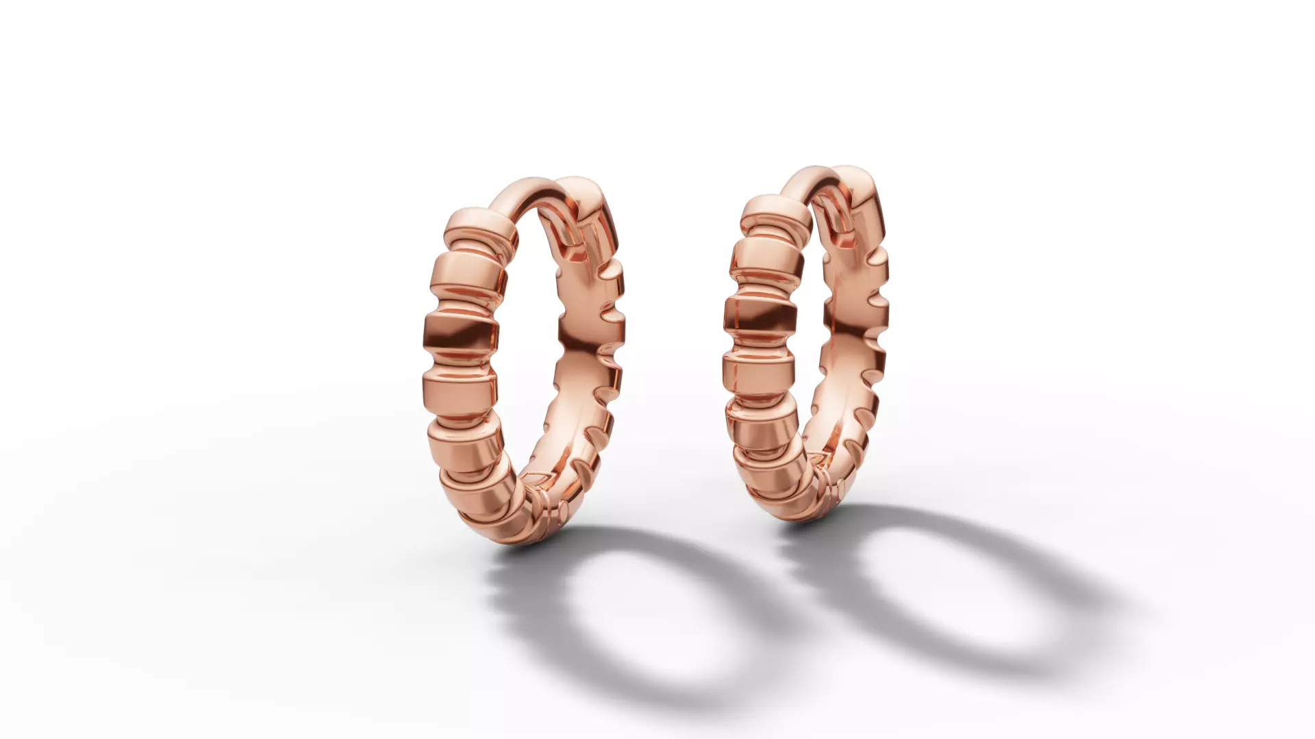 Hoop Earrings Ribbon Earrings 13mm size 3d model 3D print model_25