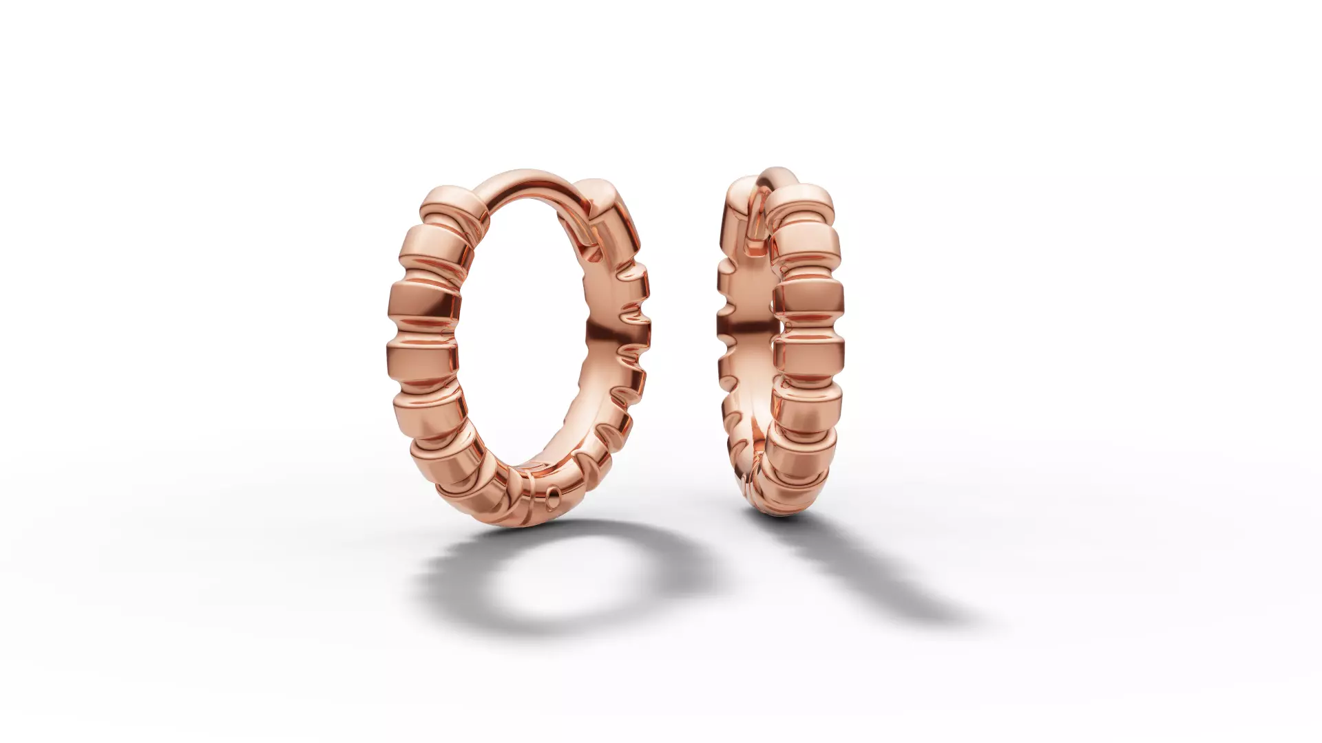 Hoop Earrings Ribbon Earrings 13mm size 3d model 3D print model_10