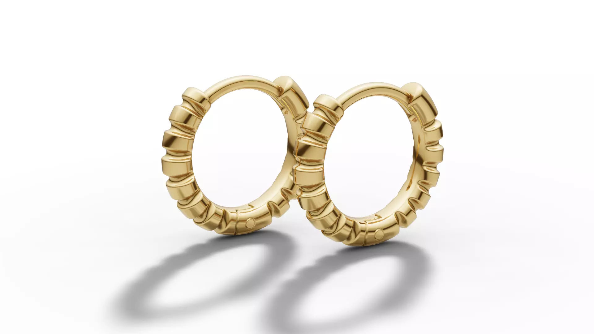 Hoop Earrings Ribbon Earrings 13mm size 3d model 3D print model_29