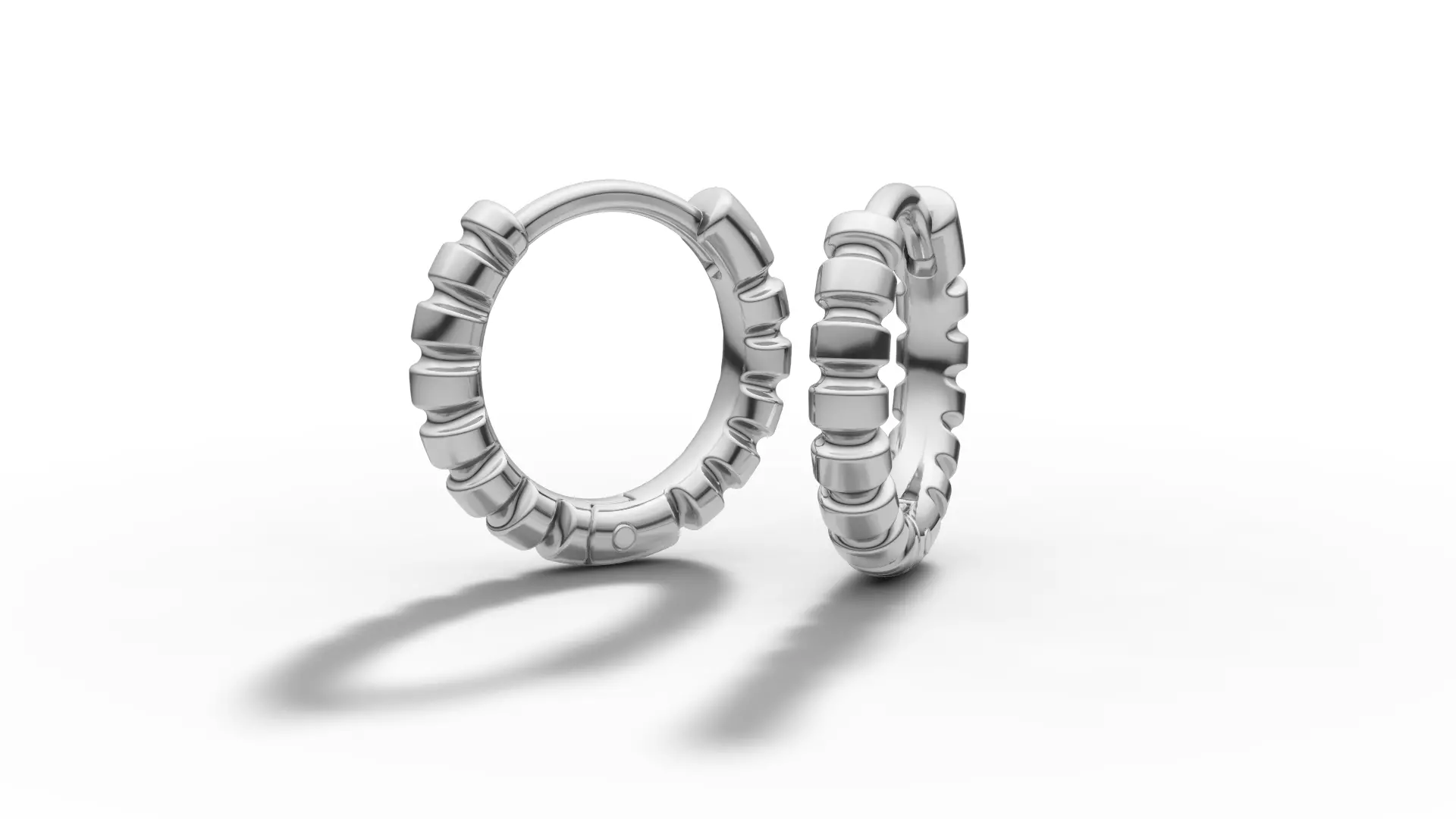 Hoop Earrings Ribbon Earrings 13mm size 3d model 3D print model_3