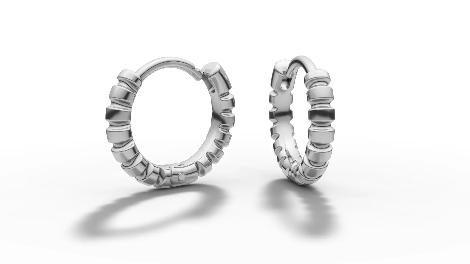 Hoop Earrings Ribbon Earrings 13mm size 3d model 3D print model_42