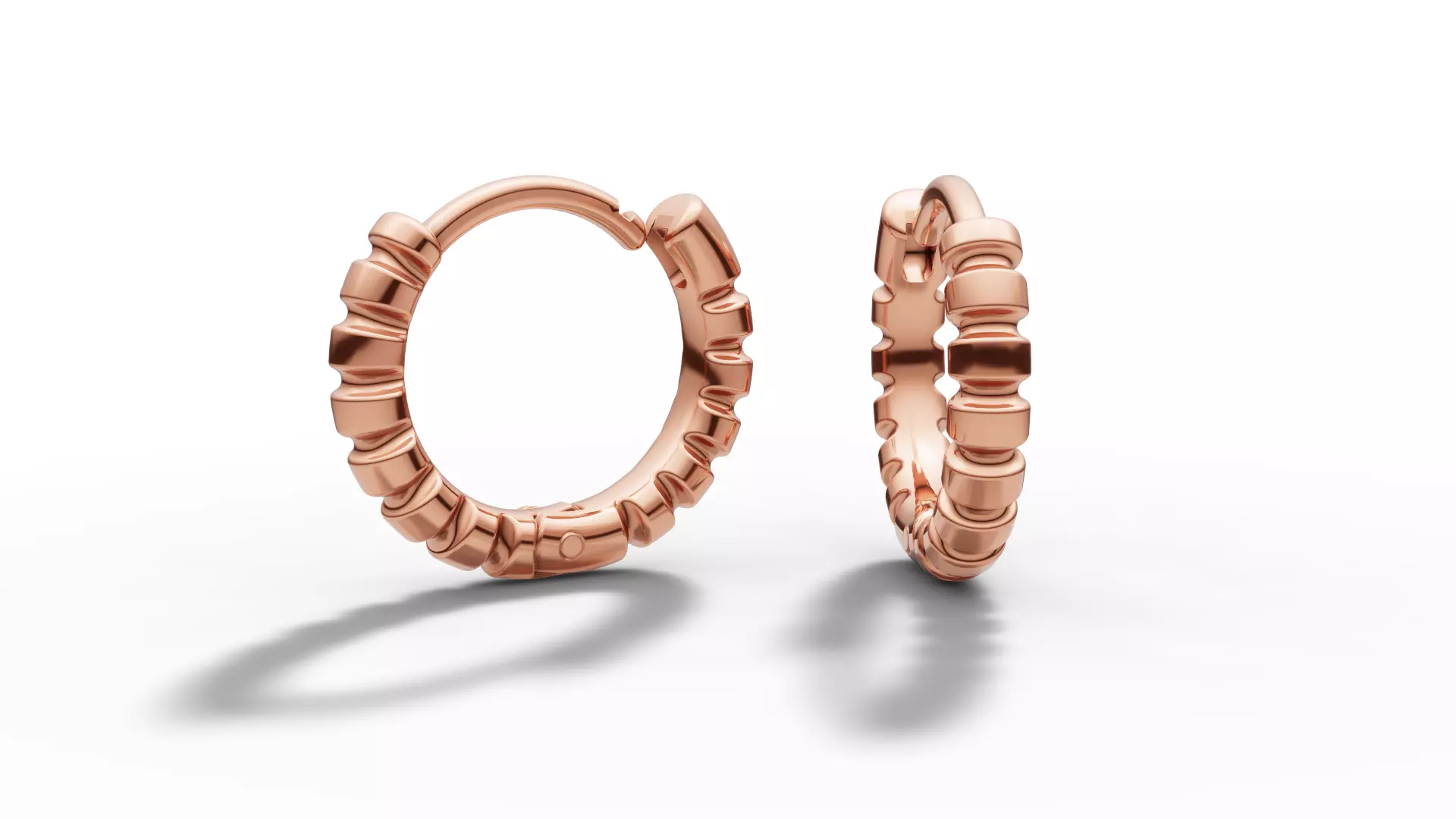 Hoop Earrings Ribbon Earrings 13mm size 3d model 3D print model_34