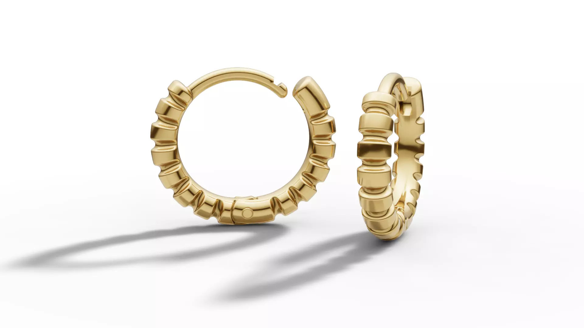 Hoop Earrings Ribbon Earrings 13mm size 3d model 3D print model_38