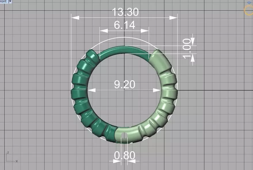 Hoop Earrings Ribbon Earrings 13mm size 3d model 3D print model_5