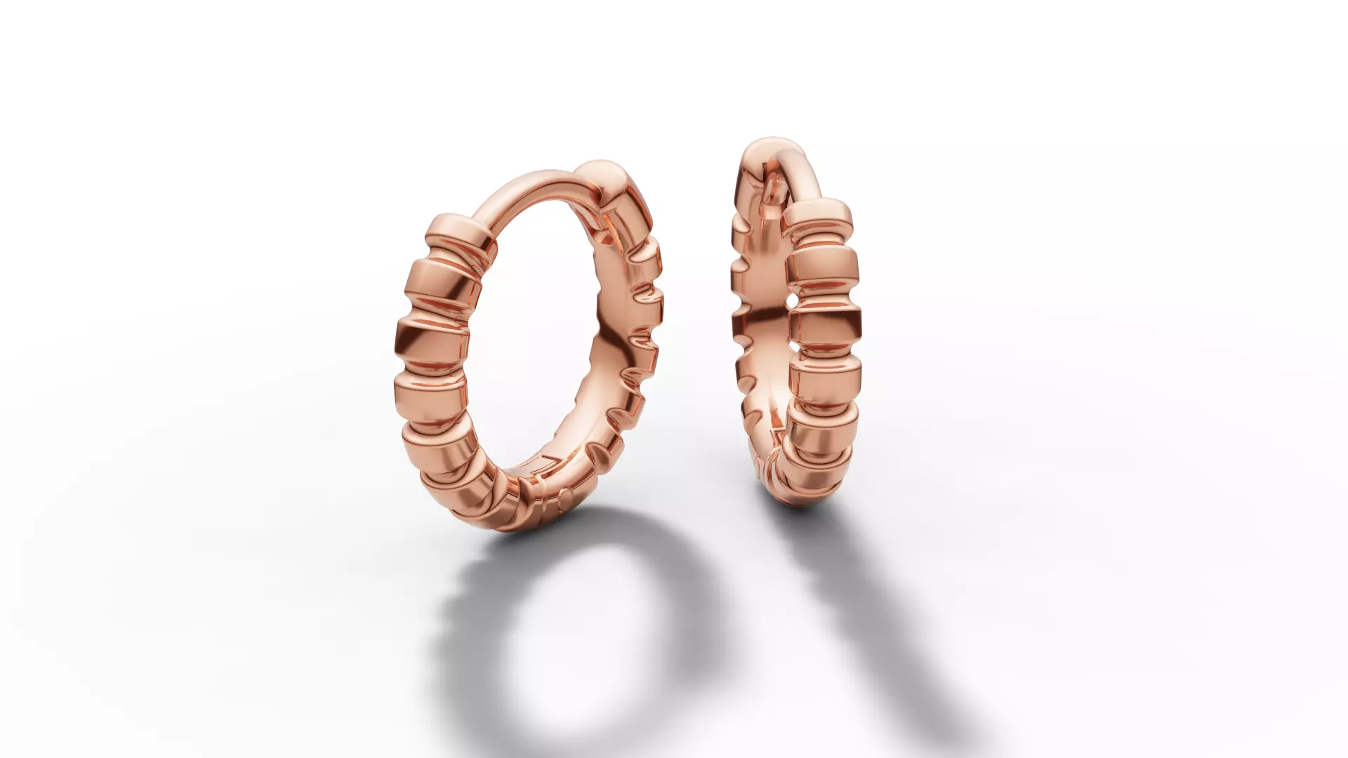 Hoop Earrings Ribbon Earrings 13mm size 3d model 3D print model_16