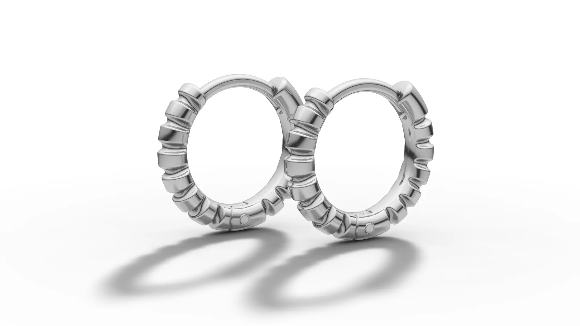 Hoop Earrings Ribbon Earrings 13mm size 3d model 3D print model_24