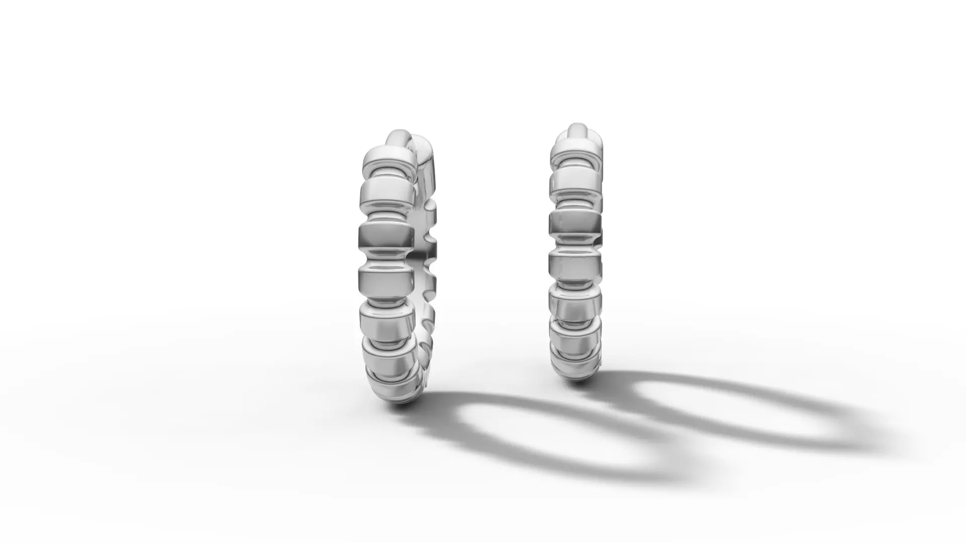 Hoop Earrings Ribbon Earrings 13mm size 3d model 3D print model_33