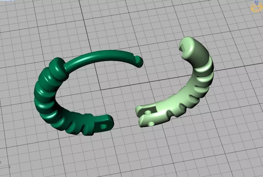 Hoop Earrings Ribbon Earrings 13mm size 3d model 3D print model_7