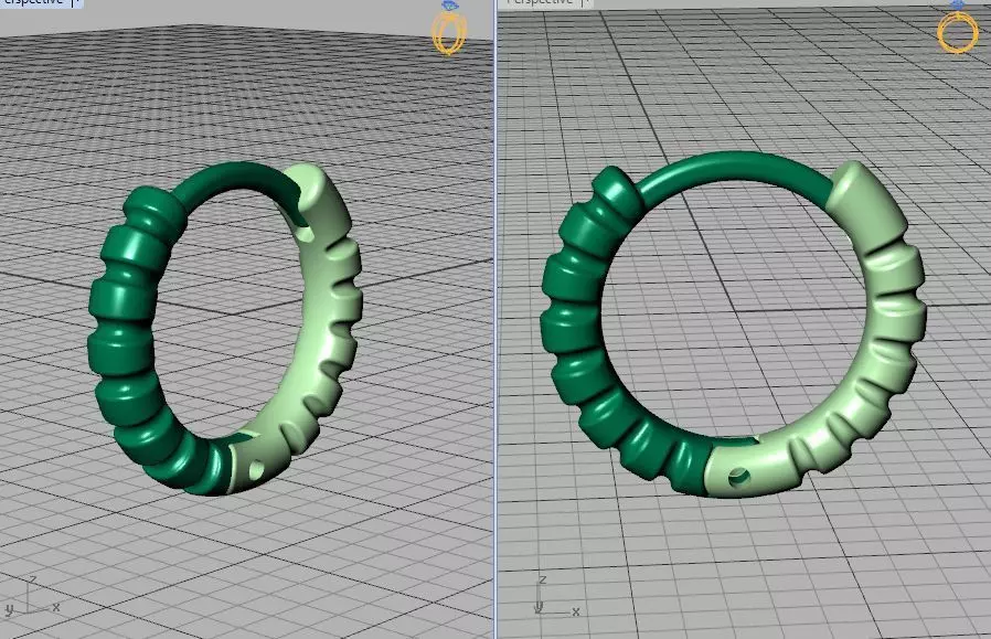 Hoop Earrings Ribbon Earrings 13mm size 3d model 3D print model_46