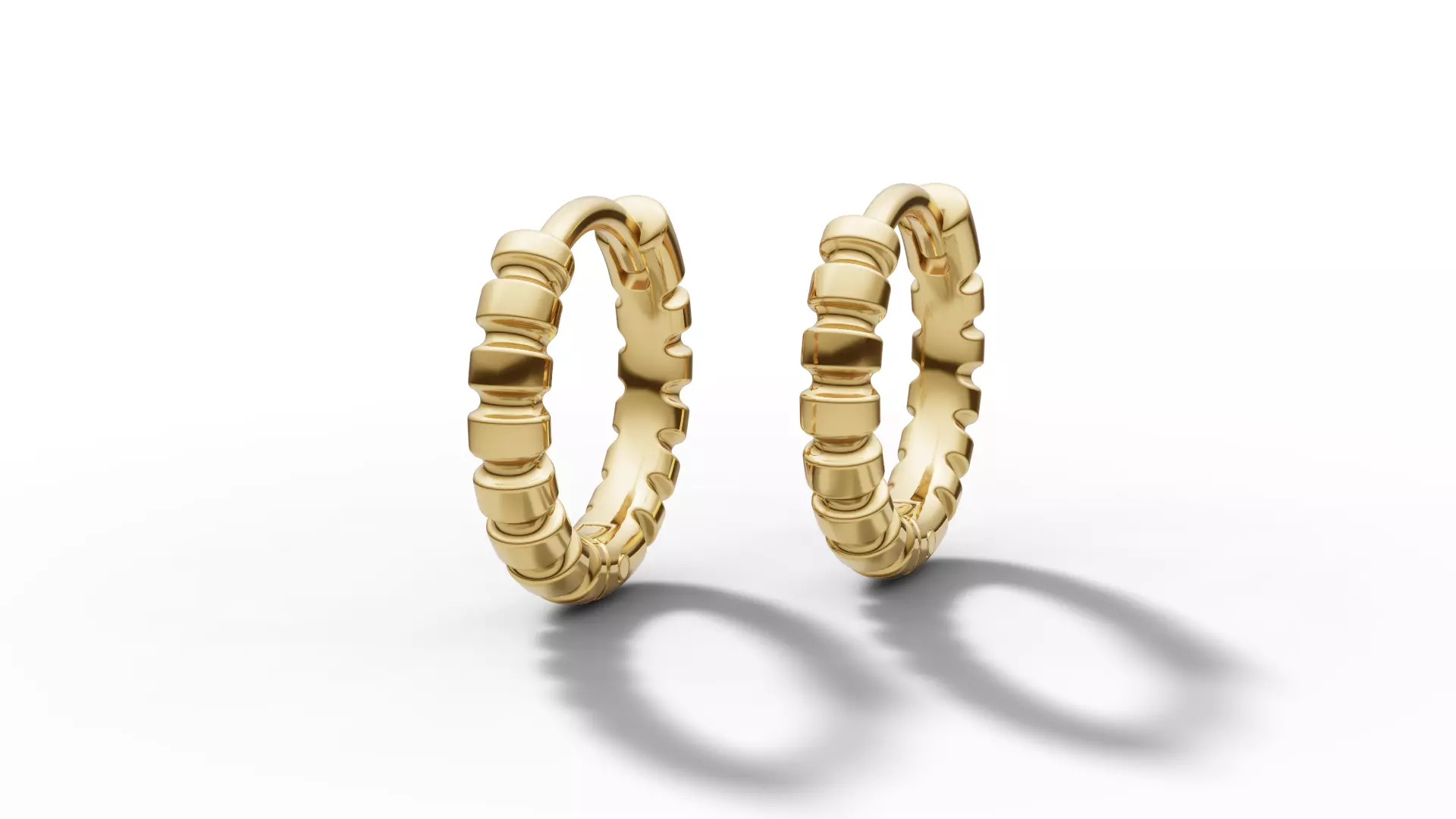 Hoop Earrings Ribbon Earrings 13mm size 3d model 3D print model_26