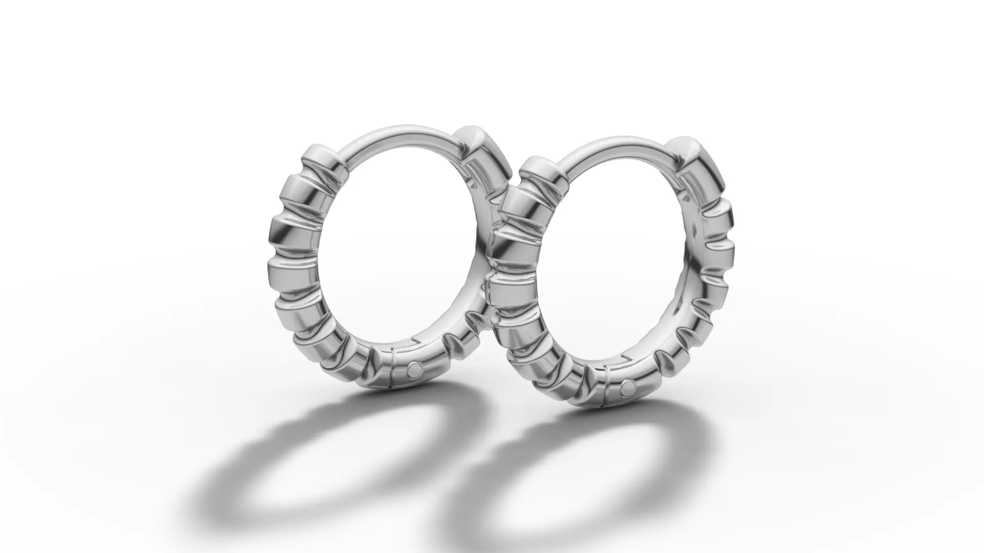 Hoop Earrings Ribbon Earrings 13mm size 3d model 3D print model_30