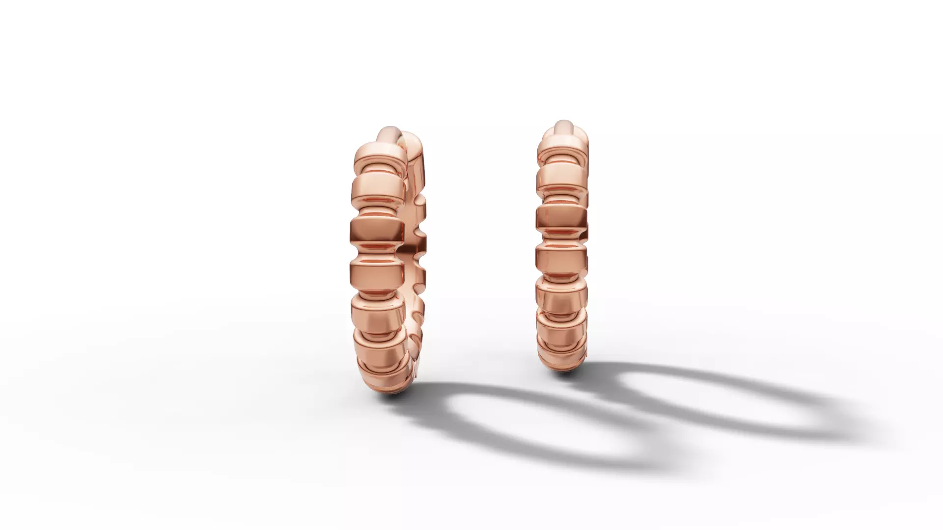 Hoop Earrings Ribbon Earrings 13mm size 3d model 3D print model_31