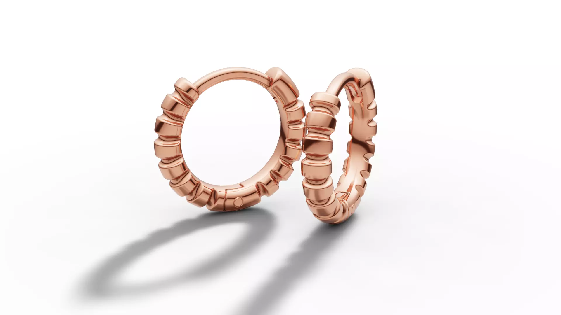 Hoop Earrings Ribbon Earrings 13mm size 3d model 3D print model_21