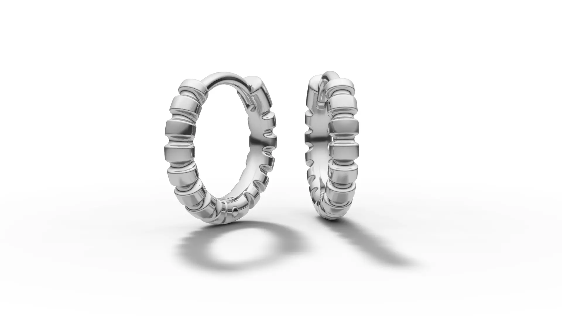 Hoop Earrings Ribbon Earrings 13mm size 3d model 3D print model_12