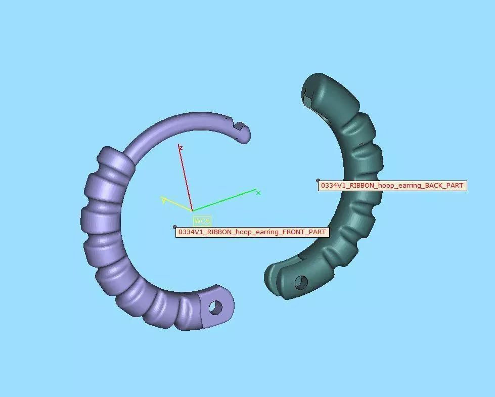 Hoop Earrings Ribbon Earrings 13mm size 3d model 3D print model_8