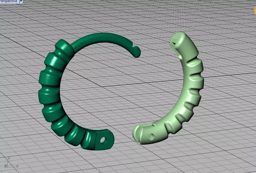 Hoop Earrings Ribbon Earrings 13mm size 3d model 3D print model_45