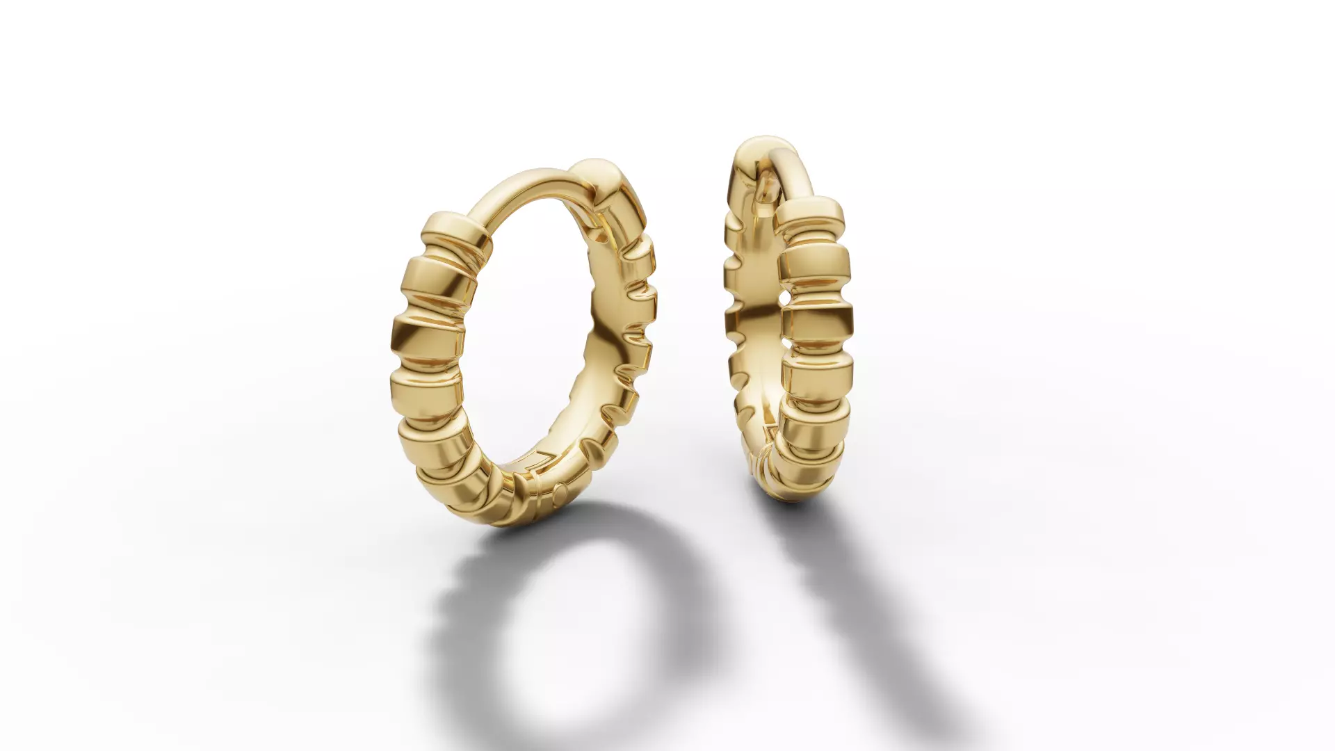 Hoop Earrings Ribbon Earrings 13mm size 3d model 3D print model_17