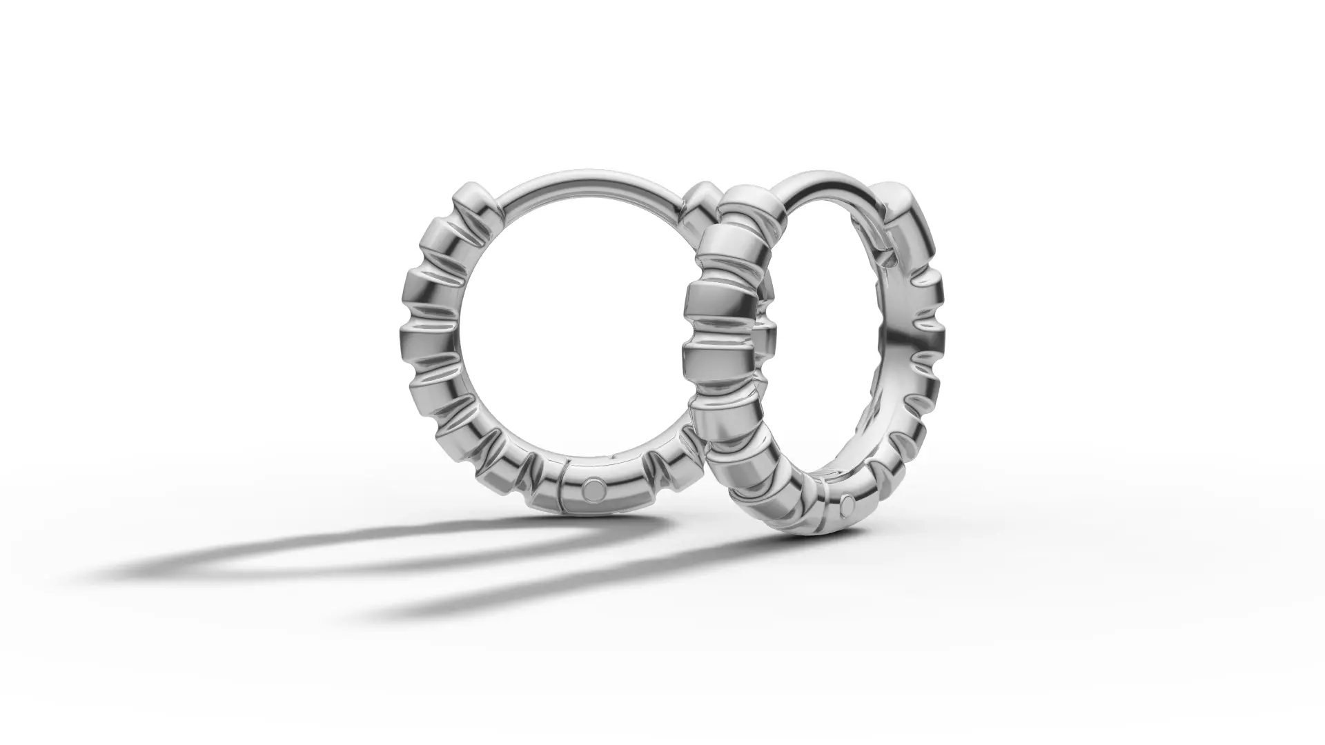 Hoop Earrings Ribbon Earrings 13mm size 3d model 3D print model_15