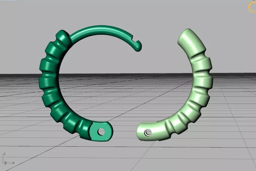 Hoop Earrings Ribbon Earrings 13mm size 3d model 3D print model_44